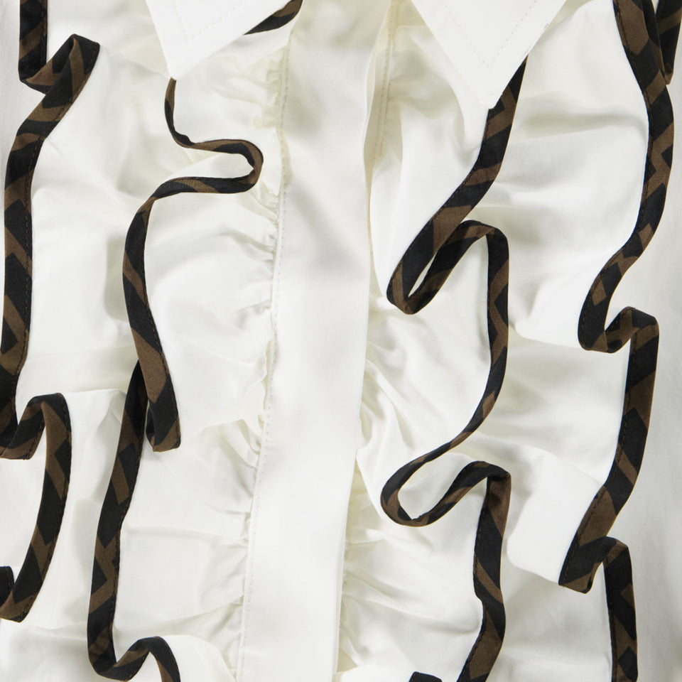 Fendi Kinder Meisjes Blouse In Wit