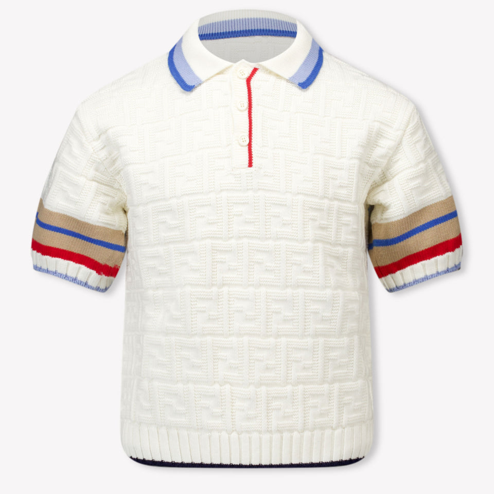 Fendi Kids Boys Polo  Offwhite