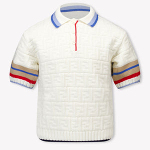Fendi Kids Boys Polo  Offwhite
