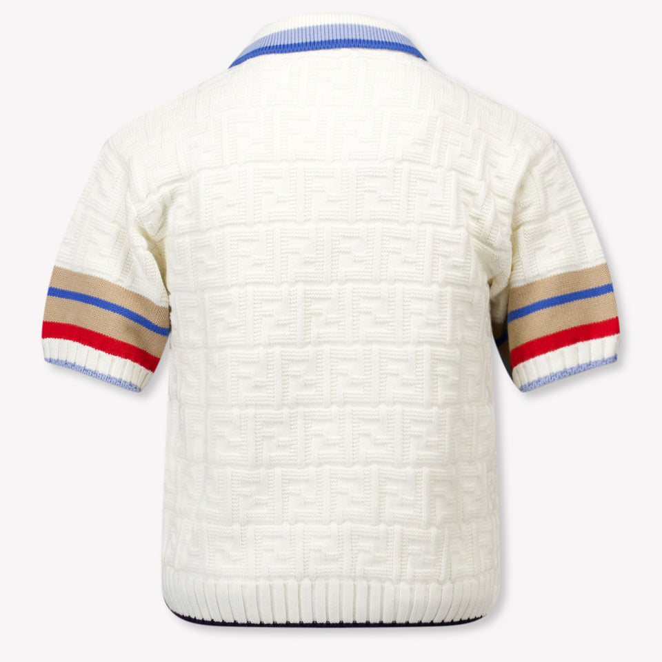 Fendi Kids Boys Polo  Offwhite