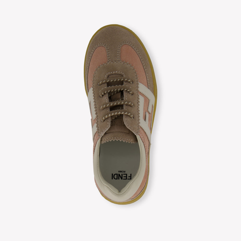 Fendi Unisex Sneakers In Beige