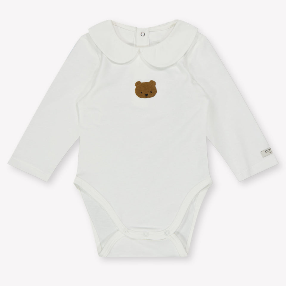 Donsje Amsterdam Bear Baby Unisex Romper  Offwhite