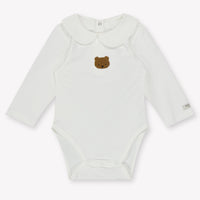 Donsje Amsterdam Bear Baby Unisex Rompertje In Off White