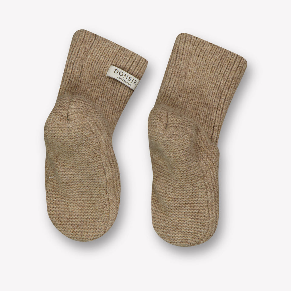 Donsje Amsterdam Bear Baby Unisex Slofjes In Beige