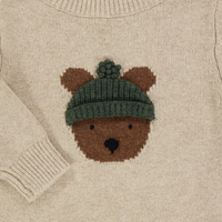 Donsje Amsterdam Bear Baby Boys Sweater  Light Beige