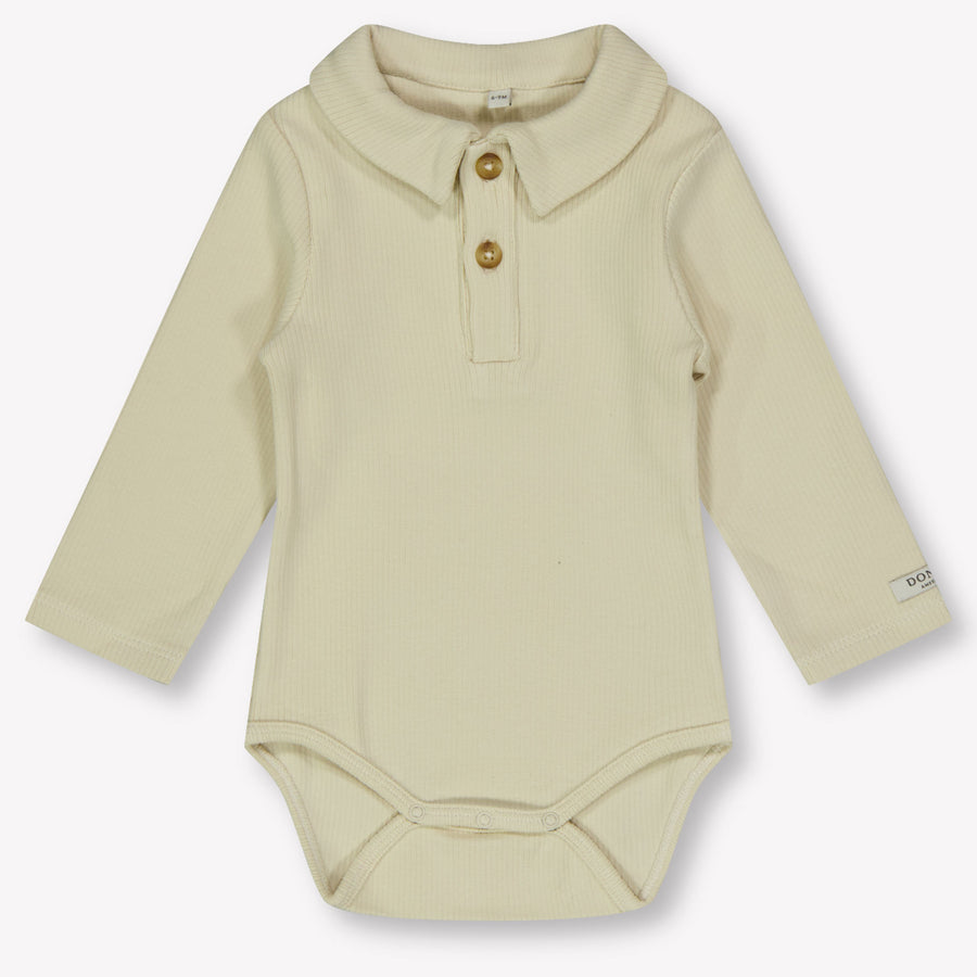 Donsje Amsterdam Paulo Baby Boys Bodysuit in Light Beige