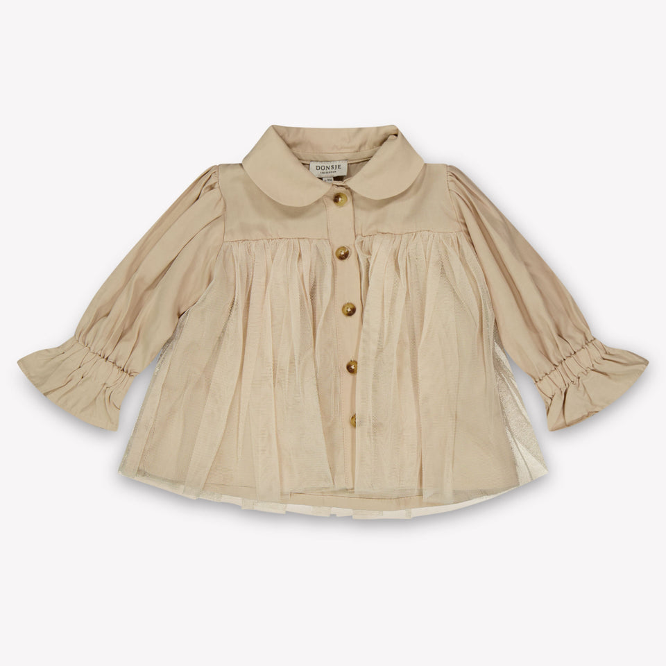 Donsje Amsterdam Venne Baby Meisjes Blouse In Licht Beige