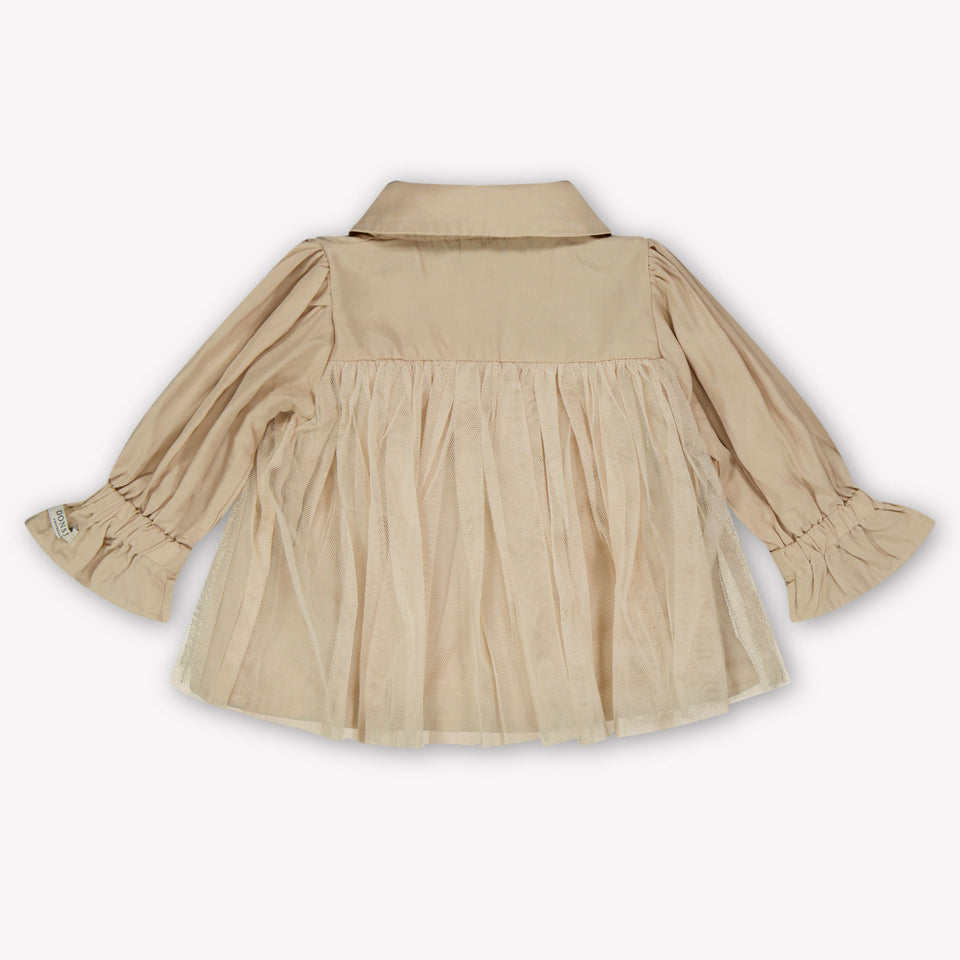 Donsje Amsterdam Venne Baby Meisjes Blouse In Licht Beige