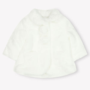 Mayoral Baby Girls Faux fur jacket in White