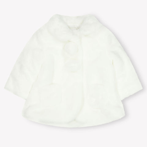 Mayoral Baby Girls Faux fur jacket in White