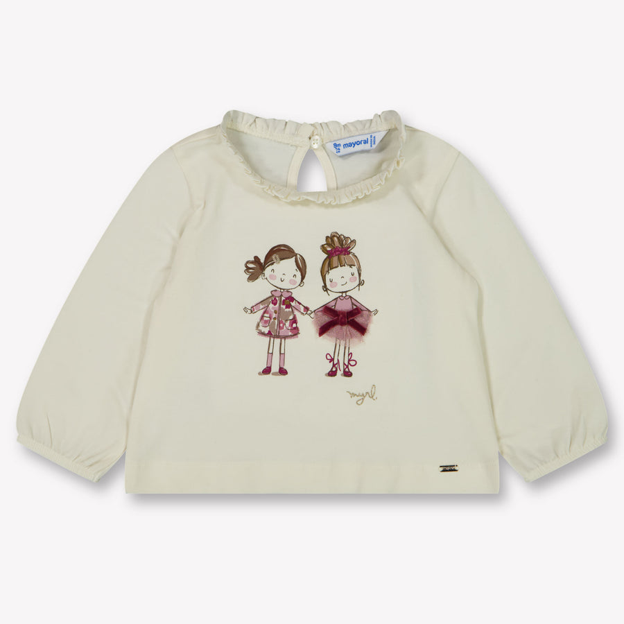 Mayoral Baby Meisjes T-Shirt In Licht Beige