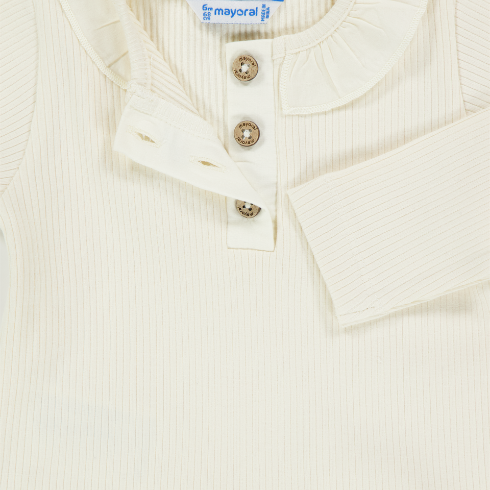 Mayoral Baby Girls Polo  Light Beige