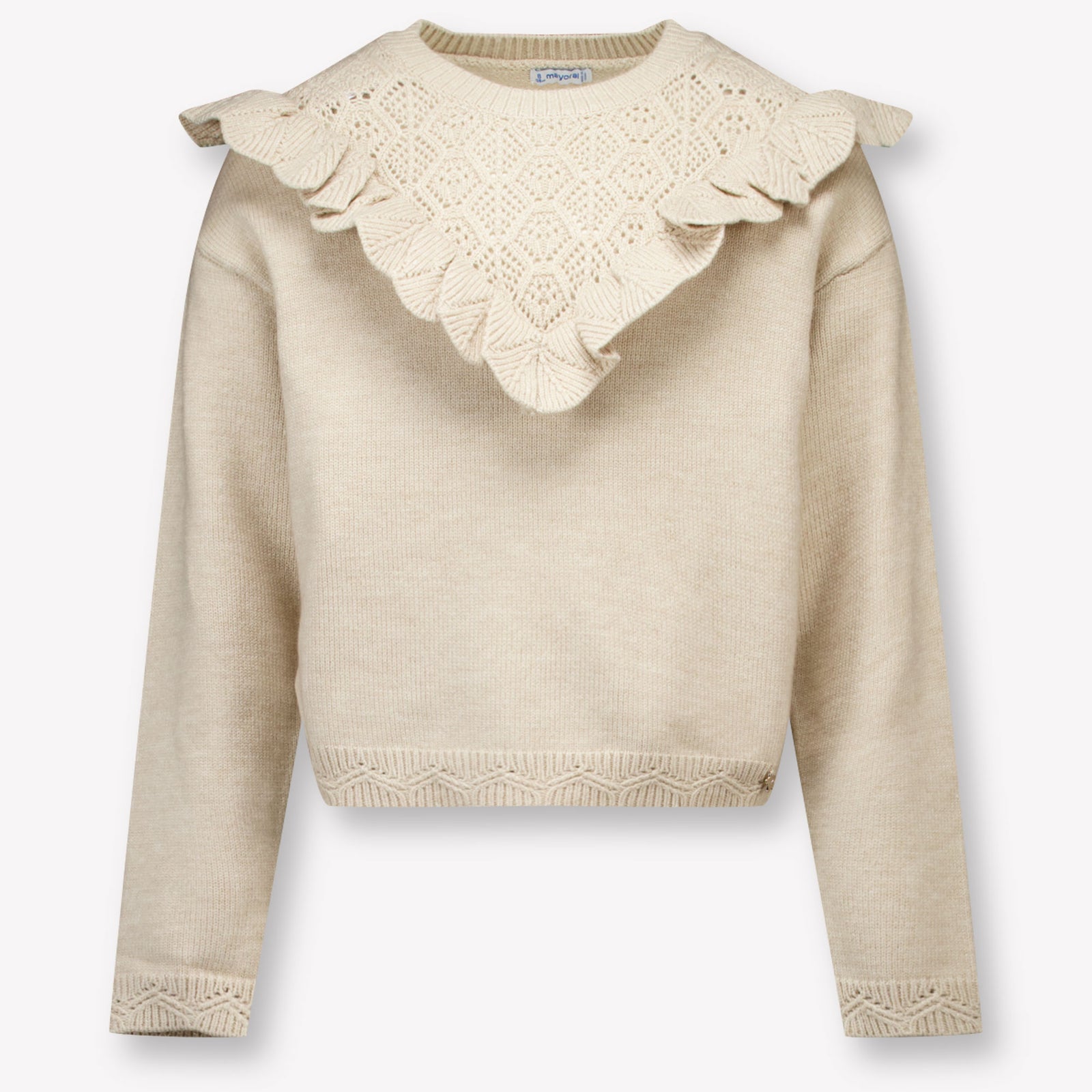 Mayoral Kids Girls Sweater in Light Beige