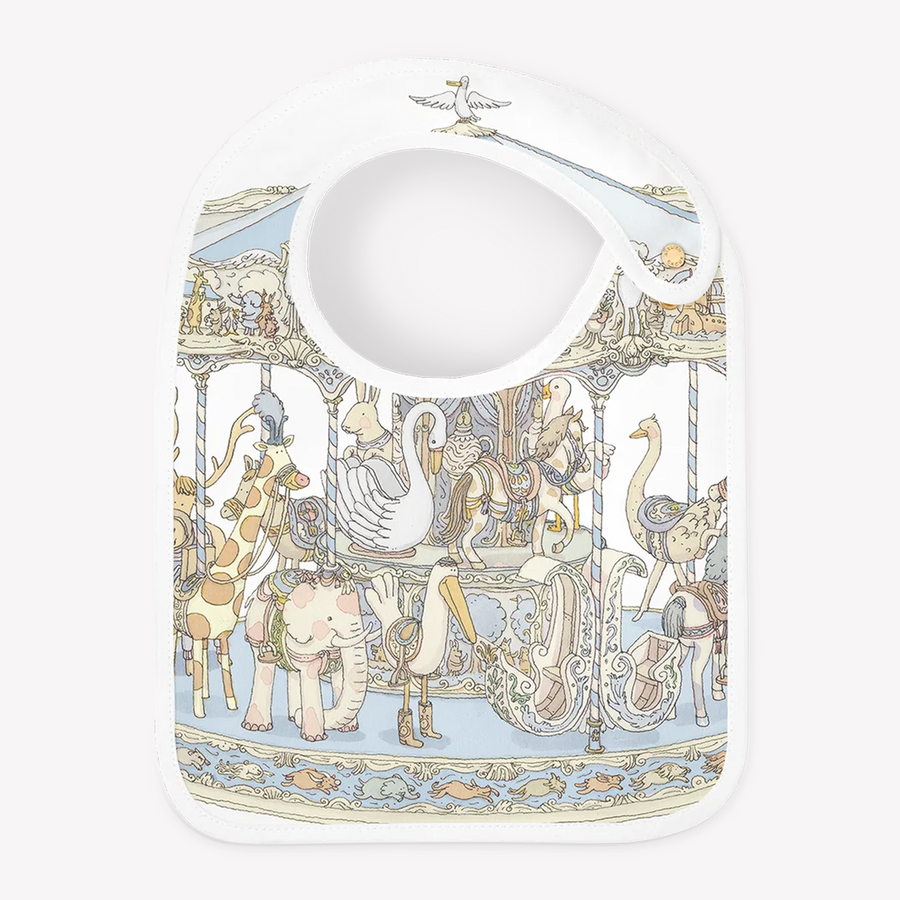 Atelier Choux Baby Bib Carousel in Light Blue