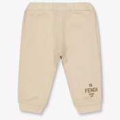 Fendi Baby Unisex Pants Light Beige