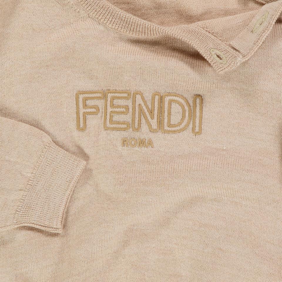 Fendi Baby Unisex Trui In Licht Beige