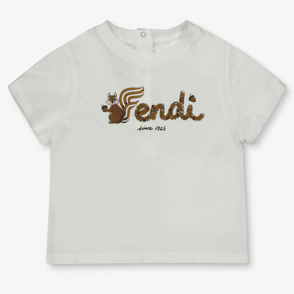 Fendi Baby Unisex T-Shirt In Wit