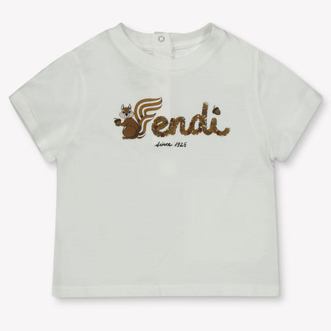 Fendi Baby Unisex T-Shirt In Wit