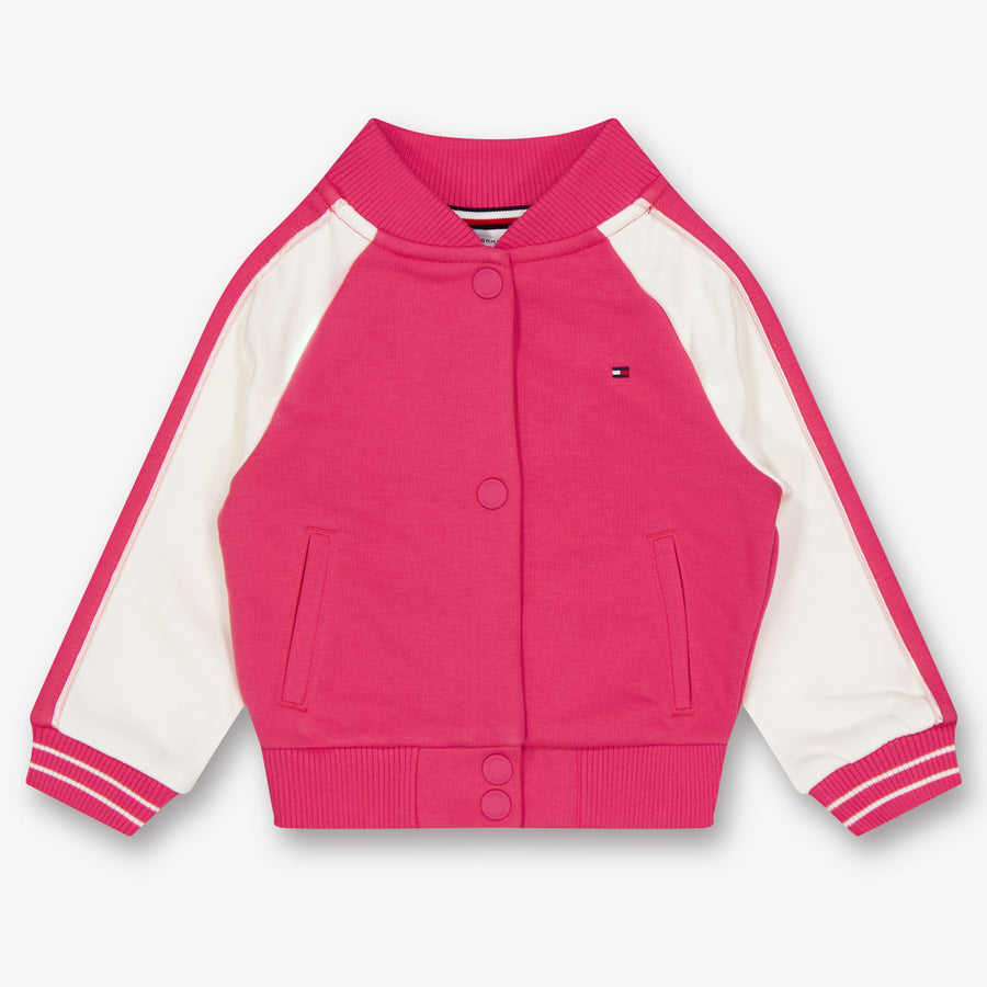 Tommy Hilfiger Baby Girls Mid-Season Jacket in Dark Pink