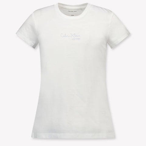 Calvin Klein Kinder Meisjes T-Shirt In Wit