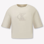 Calvin Klein Kinder Meisjes T-Shirt In Off White