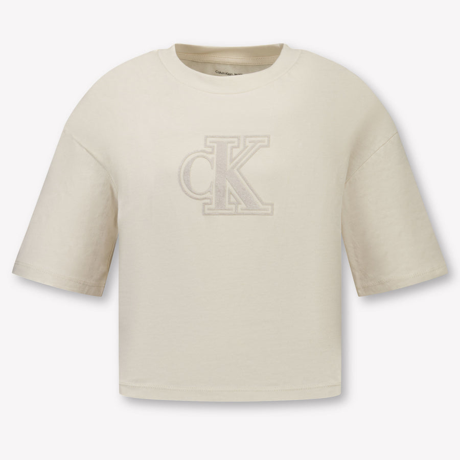 Calvin Klein Girls T-Shirt in Off-White