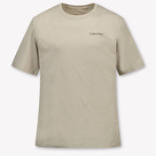 Calvin Klein Kids Unisex T-Shirt In Light Beige