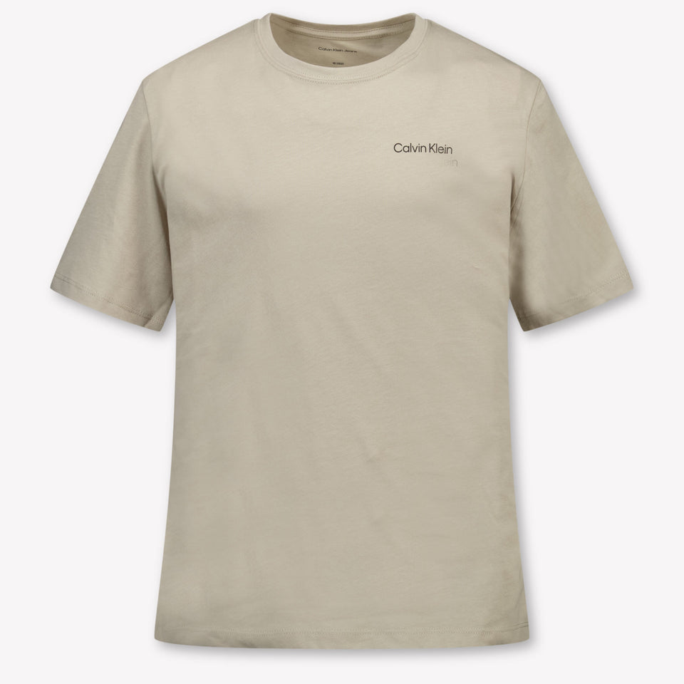 Calvin Klein Kids Unisex T-Shirt In Light Beige