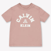Calvin Klein Baby Unisex T-Shirt In Roze