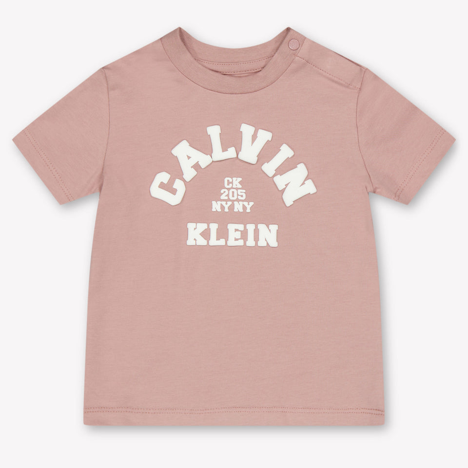 Calvin Klein Baby Unisex T-Shirt In Roze
