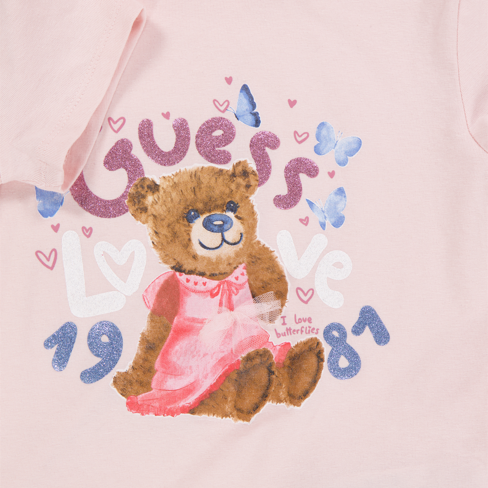 Guess Kinder Meisjes T-Shirt In Licht Roze