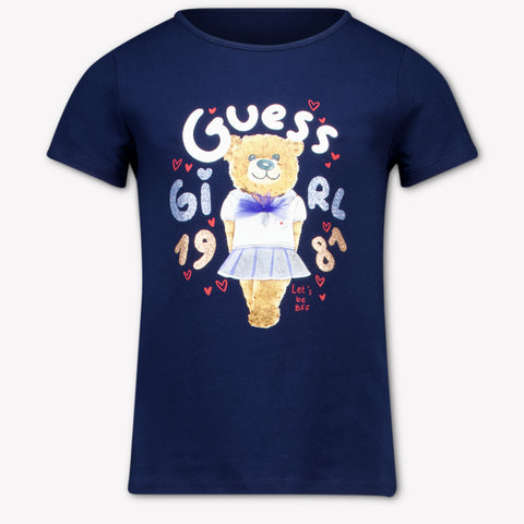 Guess Kinder Meisjes T-Shirt In Navy