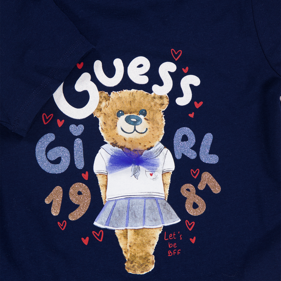 Guess Kinder Meisjes T-Shirt In Navy