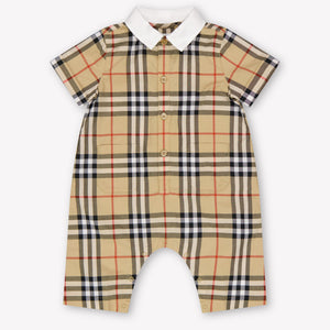 Burberry Andrew Baby Boys Playsuit In Beige