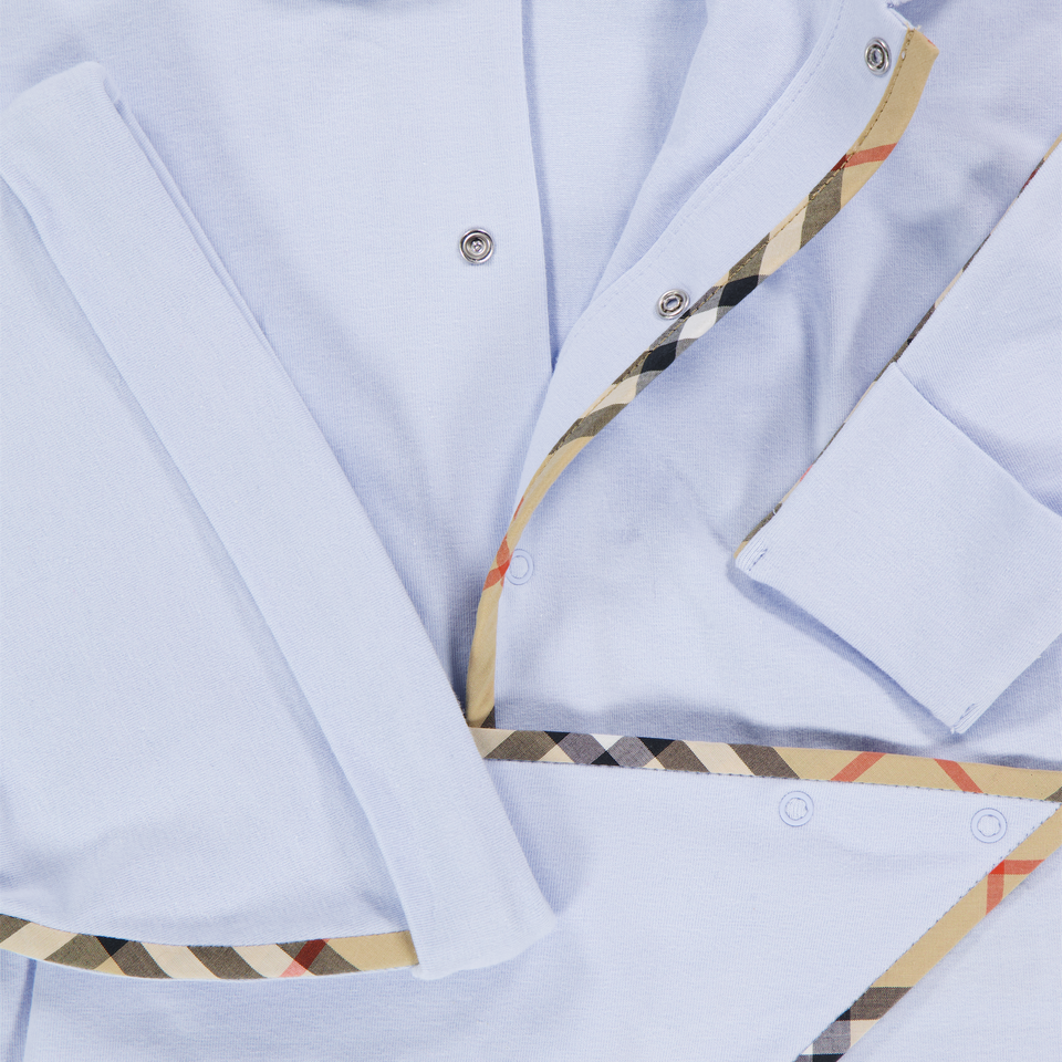 Burberry Hamilton Baby Boys Playsuit In Light Blue