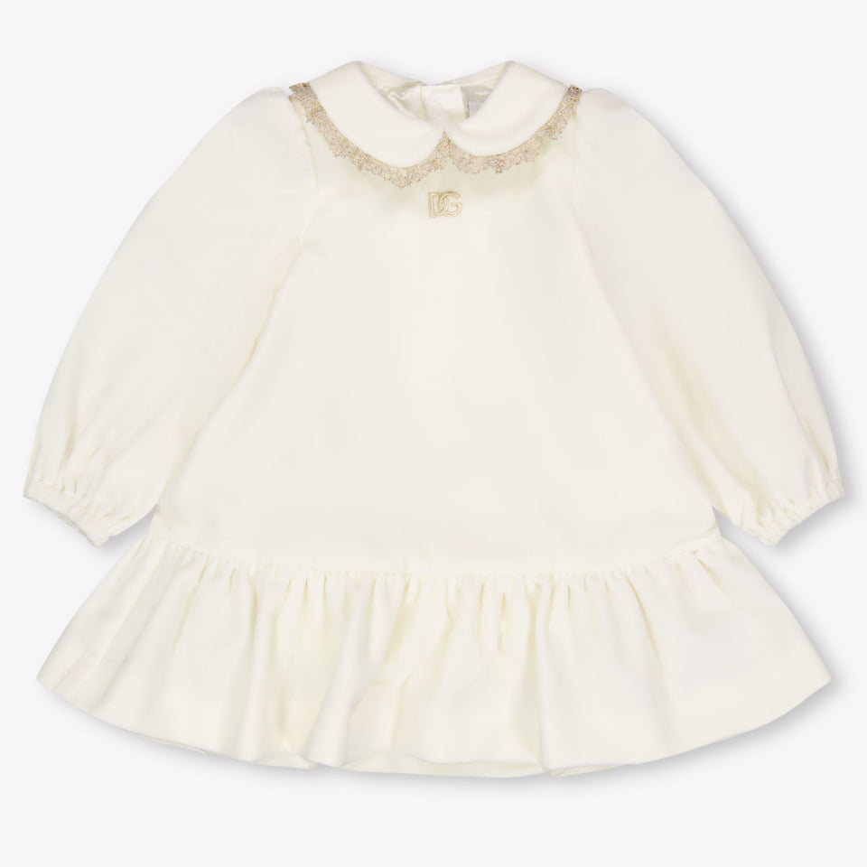 Dolce & Gabbana Baby Meisjes Jurk In Off White