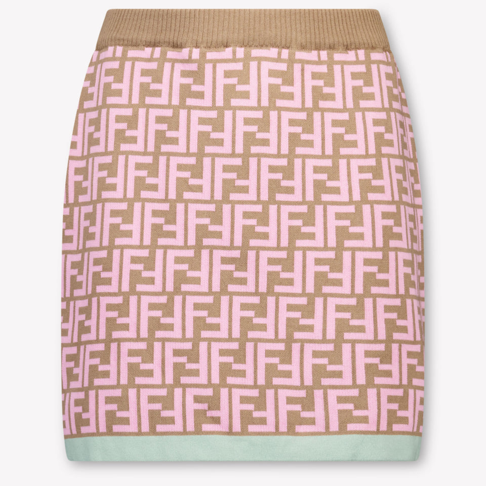 Fendi Kids Girls Skirt In Camel