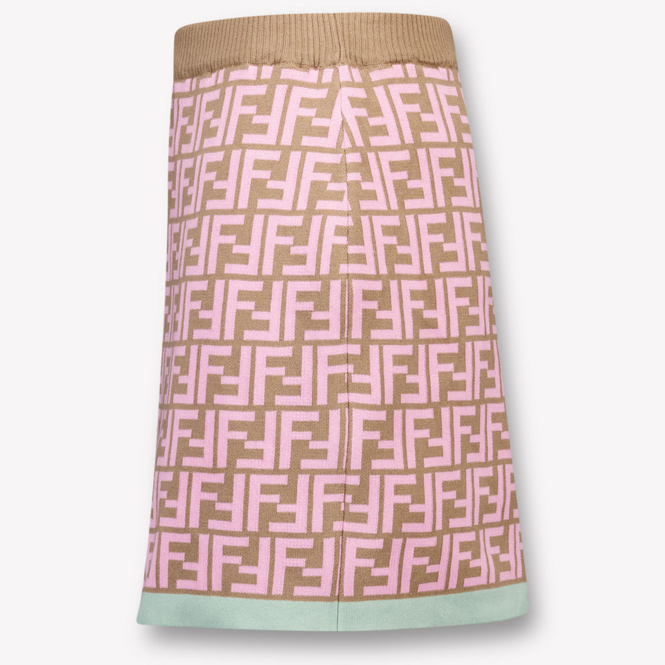 Fendi Kids Girls Skirt In Camel