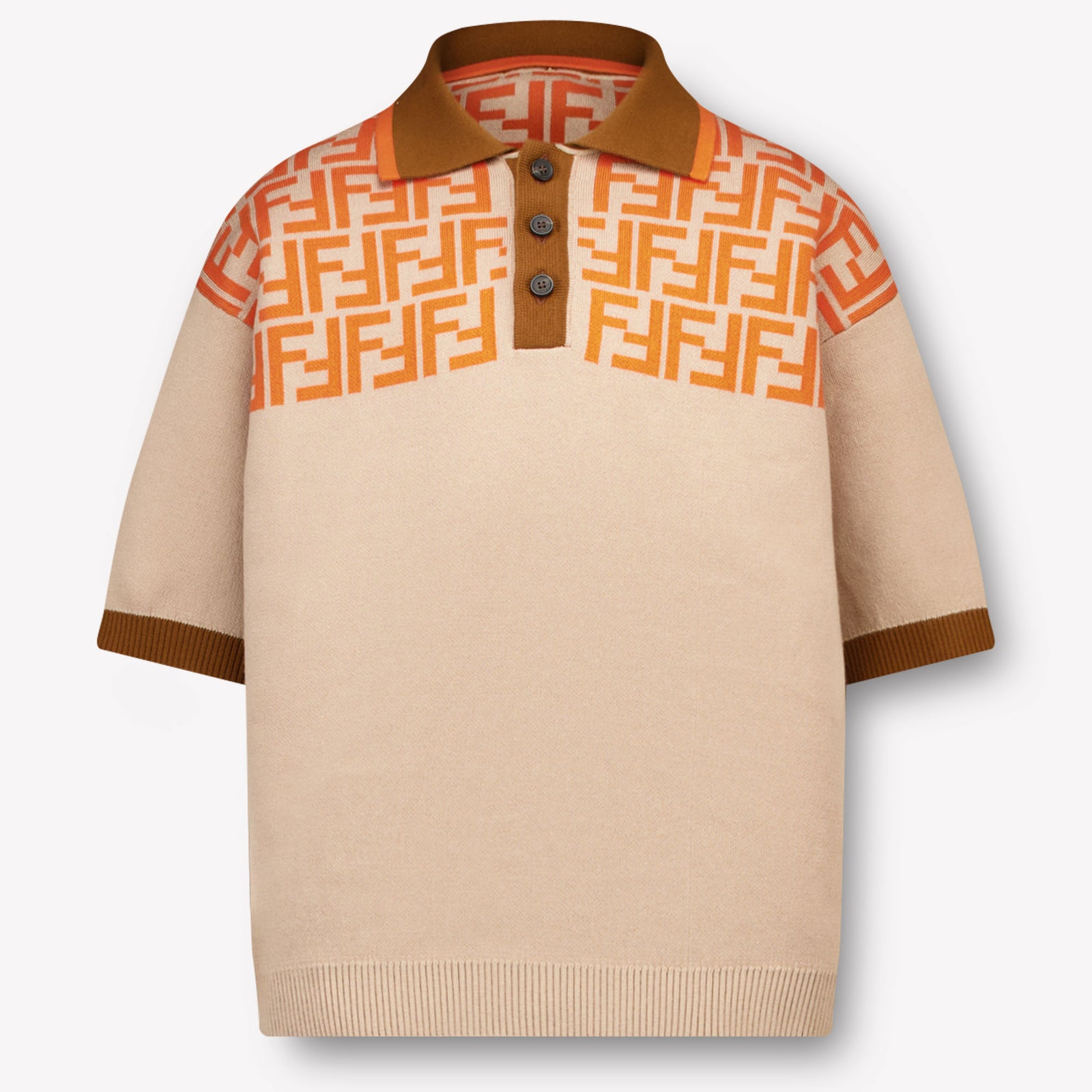 Fendi Kids Boys Polo In Beige