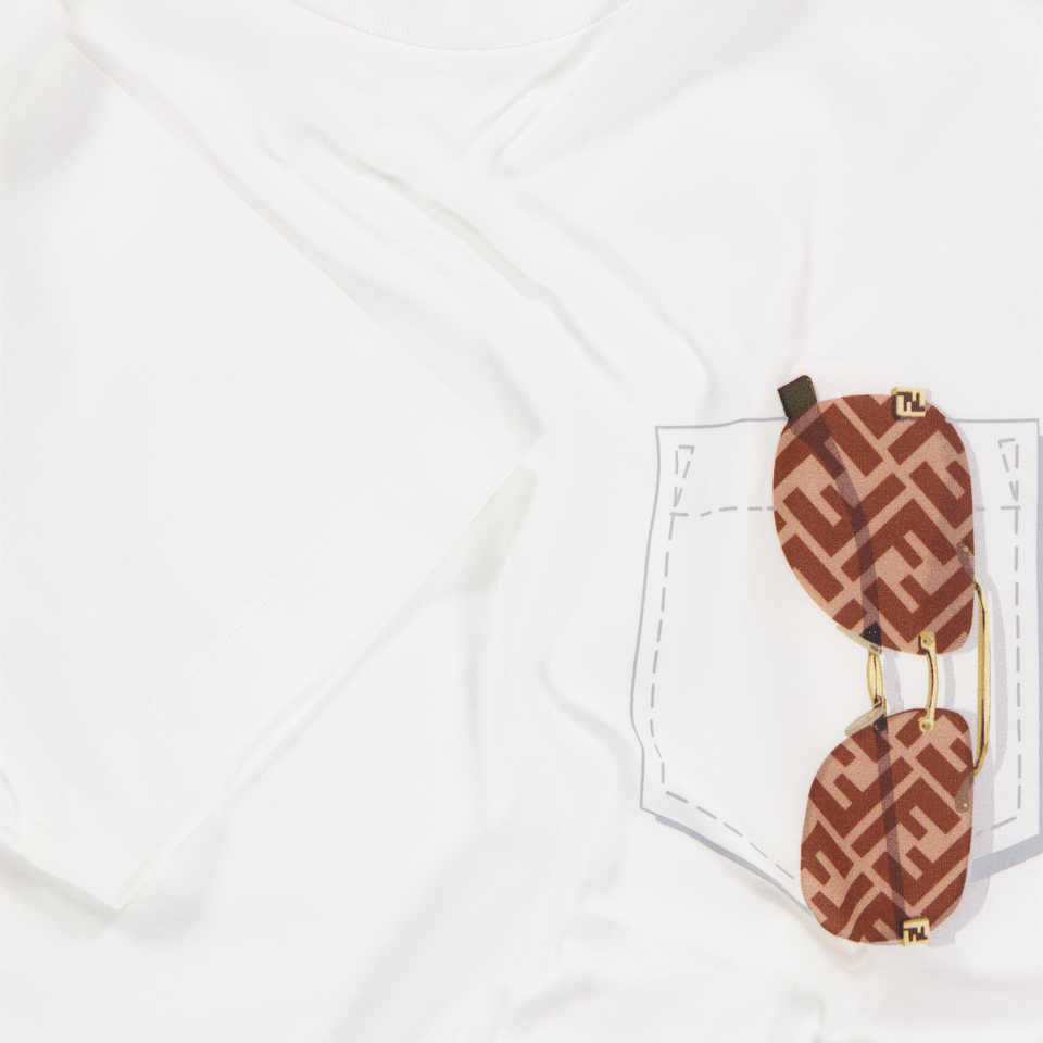 Fendi Kinder Jongens T-Shirt In Wit