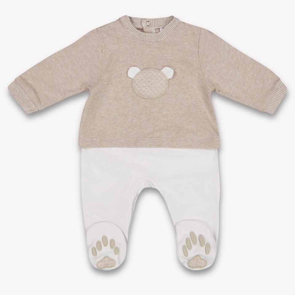 First Baby Boys Playsuit In Beige