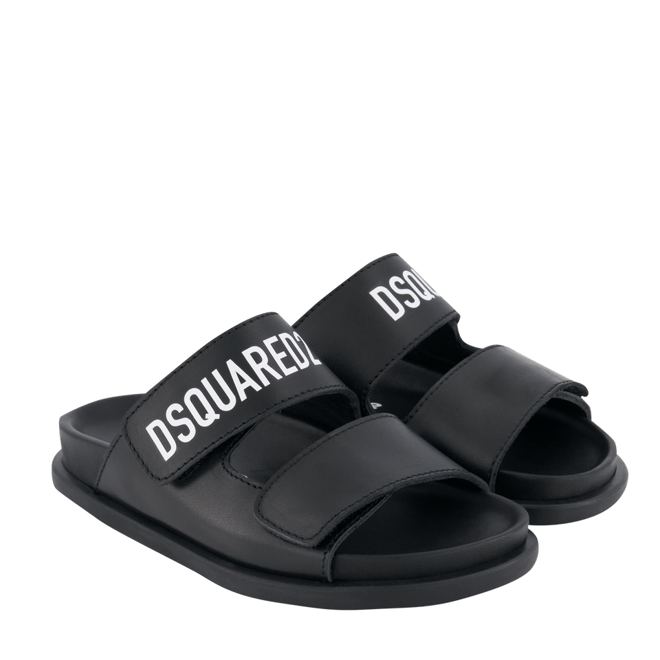 Dsquared2 Kinder Unisex Slippers Zwart