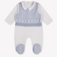 First Baby Boys Playsuit In Light Blue