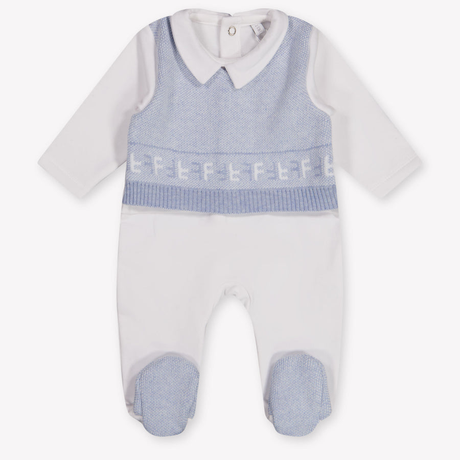 First Baby Boys Playsuit In Light Blue