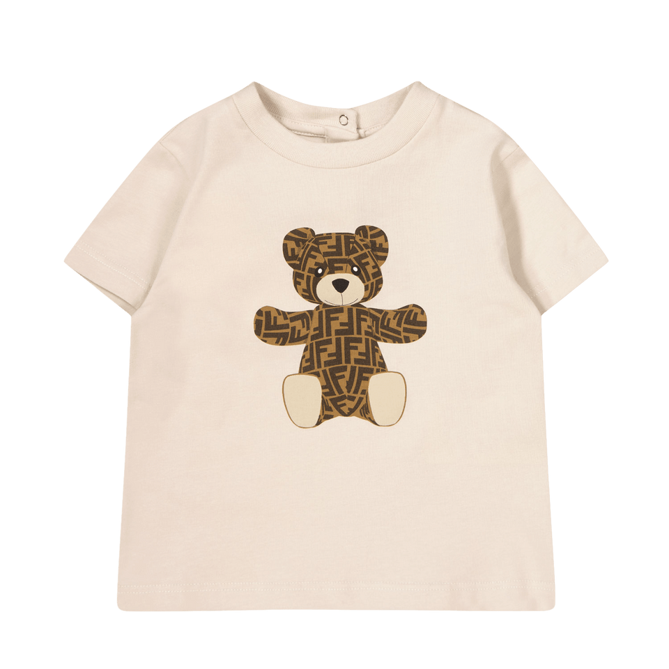 Fendi Baby Unisex T-Shirt Licht Beige 3 mnd