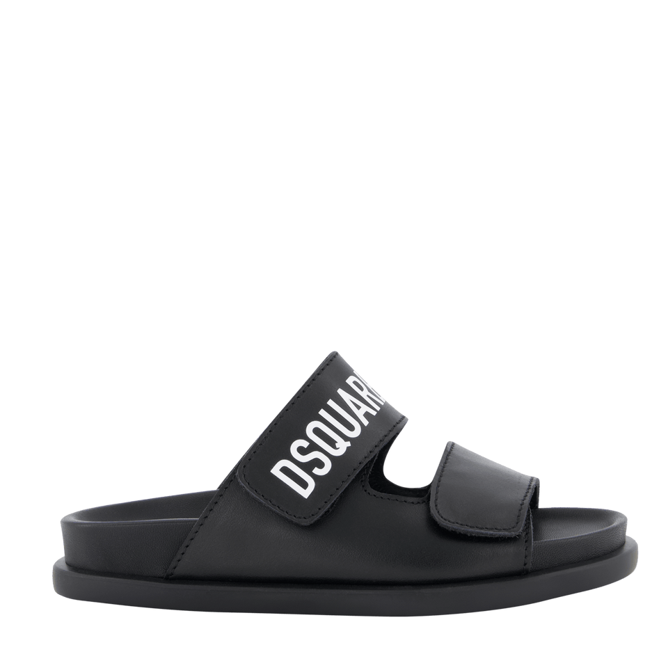 Dsquared2 Kinder Unisex Slippers Zwart 27