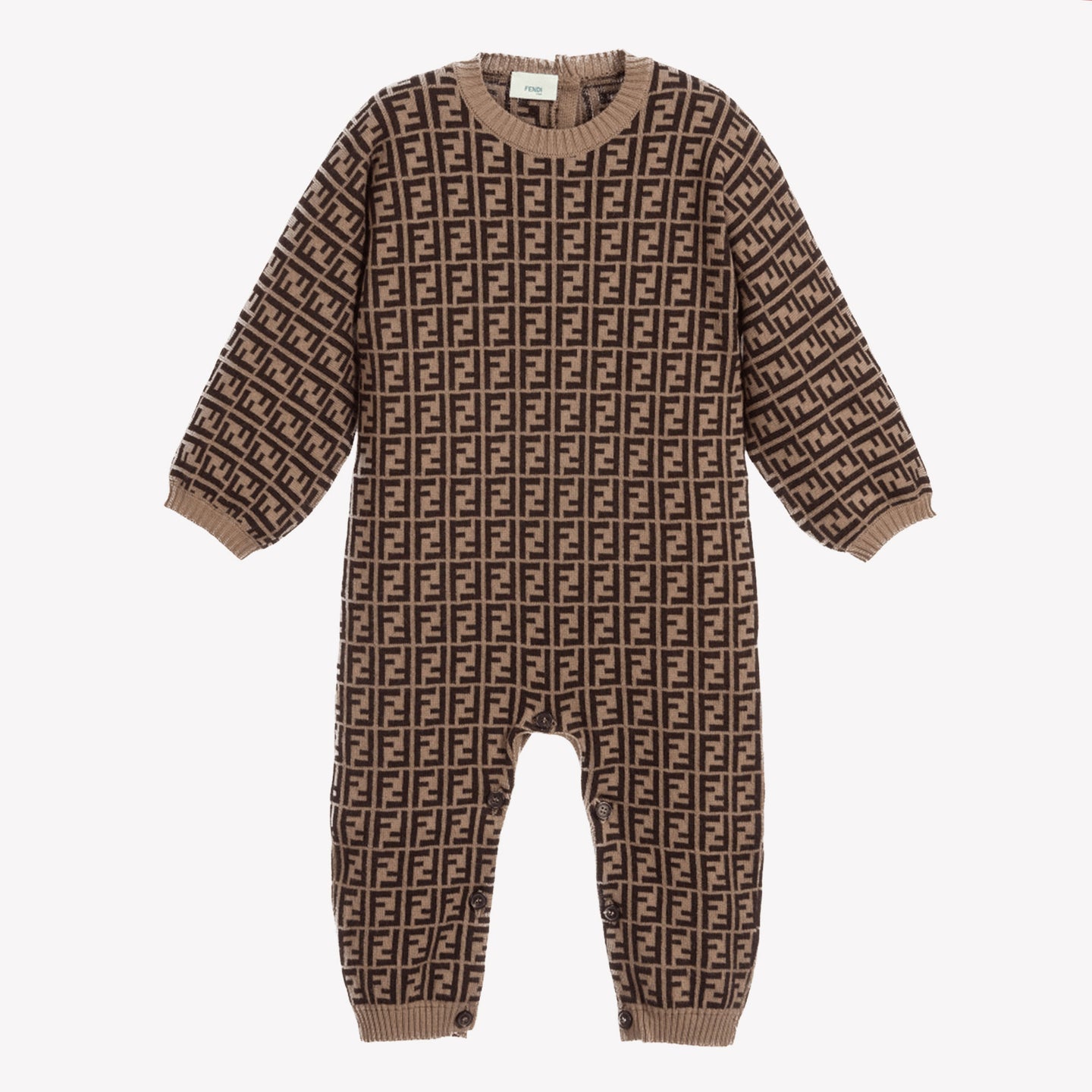 Fendi Baby Unisex Playsuit in Brown