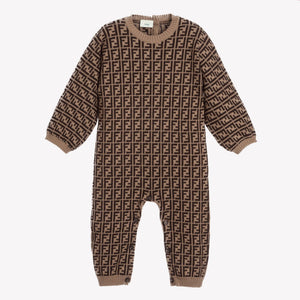 Fendi Baby Unisex Playsuit  Brown