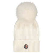 Moncler Kids Girls Bonnet White