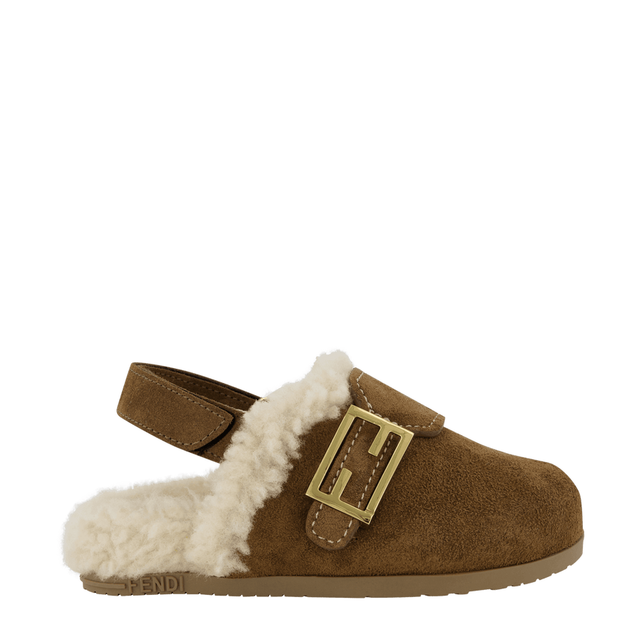 Fendi Girls Sandals Brown